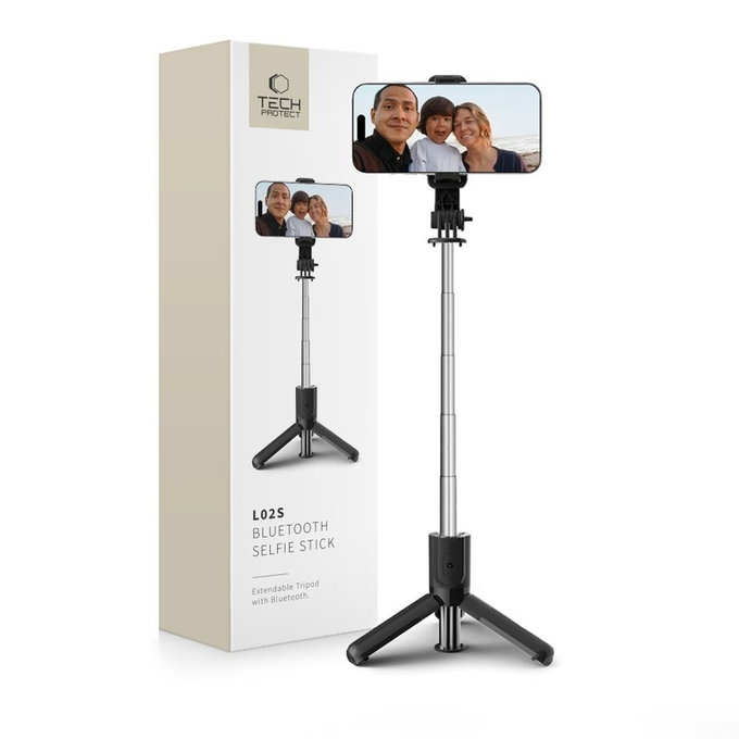 Selfie štap sa stativom L02S, crna, Tech-Protect