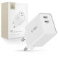 Mrežni punjač C35W 2-PORT PD 35W, bijela, Tech-Protect