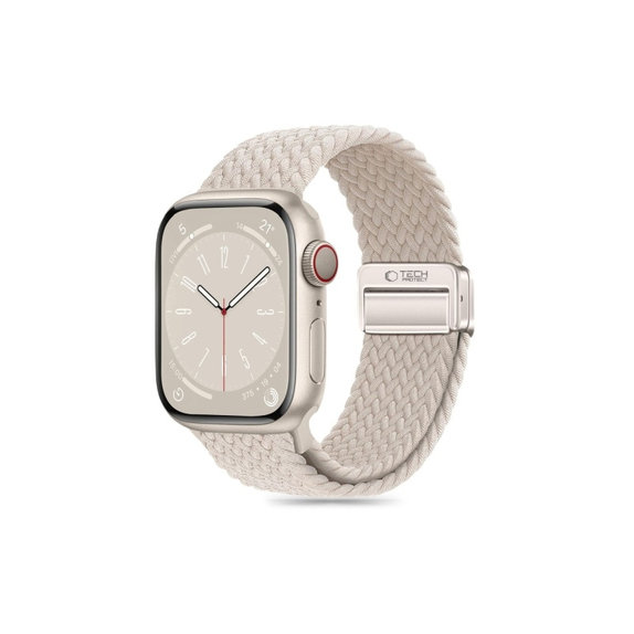 Remen Nylonmag za Apple Watch 8 / 9 / 10 / 11 / SE (40 / 41 / 42 mm), Natural Titanium, Tech-Protect