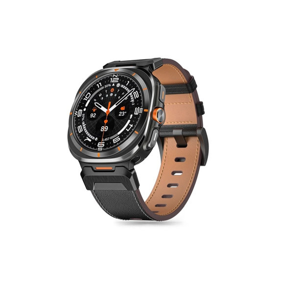Remen Delta Pro za Samsung Watch Ultra 1 / 2 2024-2026 (47 mm) Leather, crna, Tech-Protect