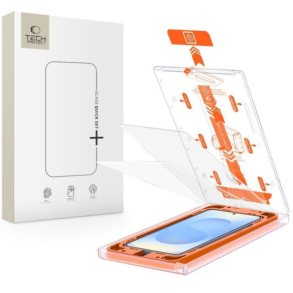 Kaljeno staklo Quick Set+ 2-PACK za Samsung S24 / S25, prozirna, Tech-Protect
