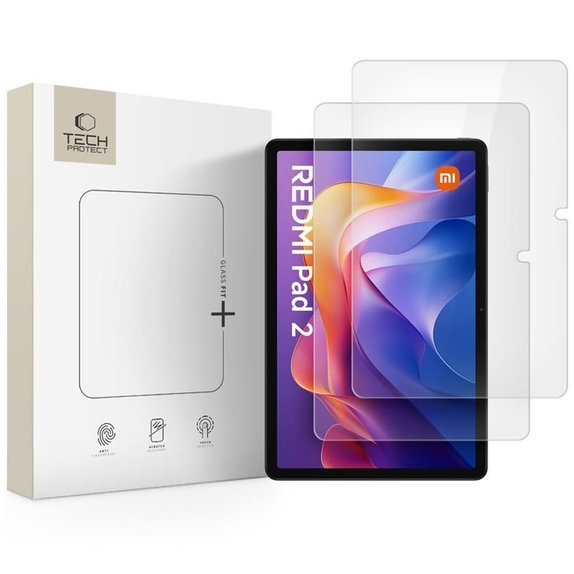 Kaljeno staklo Glass Fit+ 2-PACK za Xiaomi Redmi Pad 2 / SE 11.0, prozirna, Tech-Protect