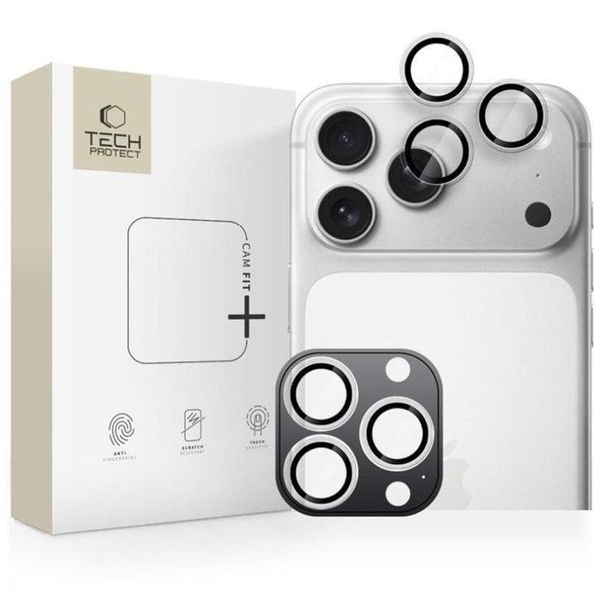 Zaštita kamere Camring Fit+ za iPhone 14 Pro / Max / 15 Pro / Max / 16 Pro / Max / 17 Pro / Max, prozirna, Tech-Protect