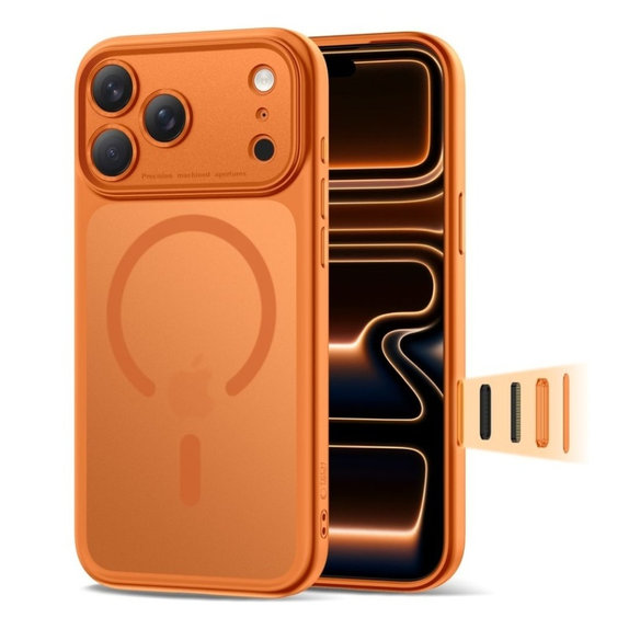 Maskica MagPeak MagSafe CC za iPhone 17 Pro Max, Matte Cosmic Orange, Tech-Protect