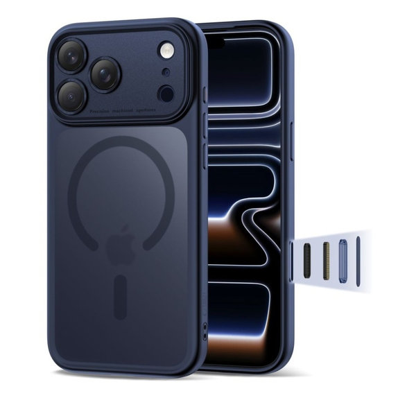 Maskica MagPeak MagSafe CC za iPhone 17 Pro, Matte Deep Blue, Tech-Protect