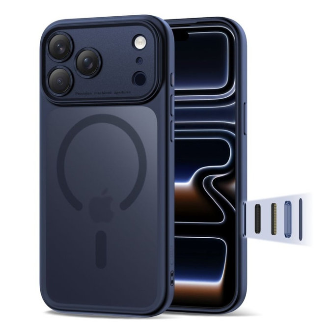 Maskica MagPeak MagSafe CC za iPhone 17 Pro, Matte Deep Blue, Tech-Protect