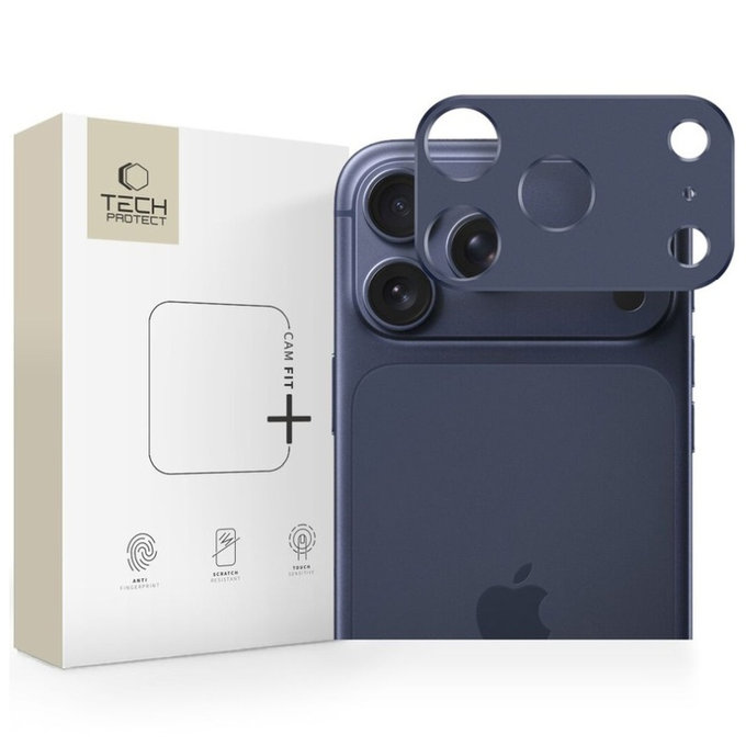 Zaštita kamere Camalloy Fit+ za iPhone 17 Pro, Deep Blue, Tech-Protect