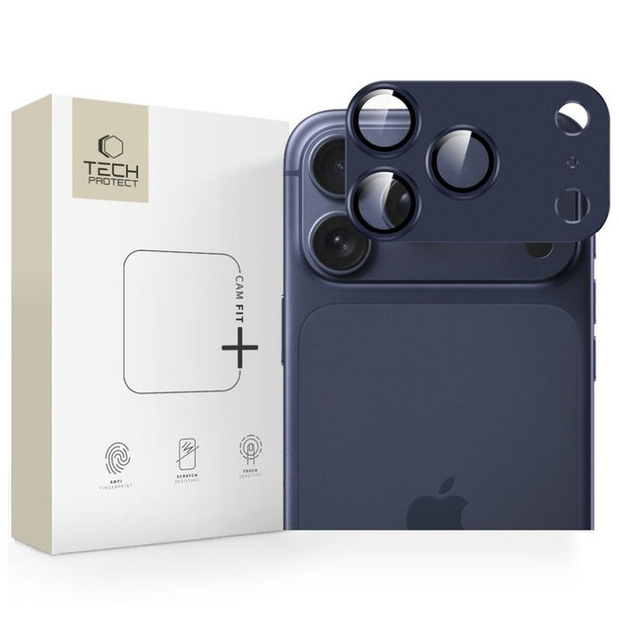 Zaštita kamere Camfull Fit+ za iPhone 17 Pro Max, Deep Blue, Tech-Protect
