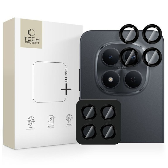 Zaštita kamere Camring Fit+ za Xiaomi Poco M8 Pro / Redmi Note 15 Pro 5G / 15 Pro+ Plus 5G, crna, Tech-Protect