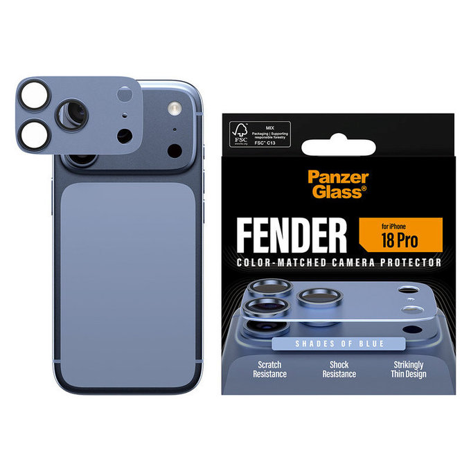 Zaštita objektiva Fender za iPhone 18 Pro, Italian Blue, PanzerGlass