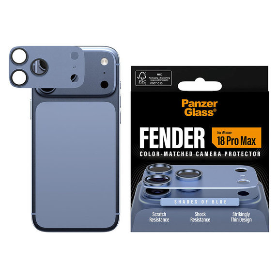Zaštita objektiva Fender za iPhone 18 Pro Max, Italian Blue, PanzerGlass