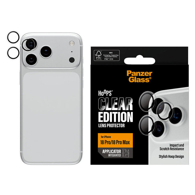 Zaštita objektiva kamere Hoops za iPhone 18 Pro/18 Pro Max, Prozirna, PanzerGlass