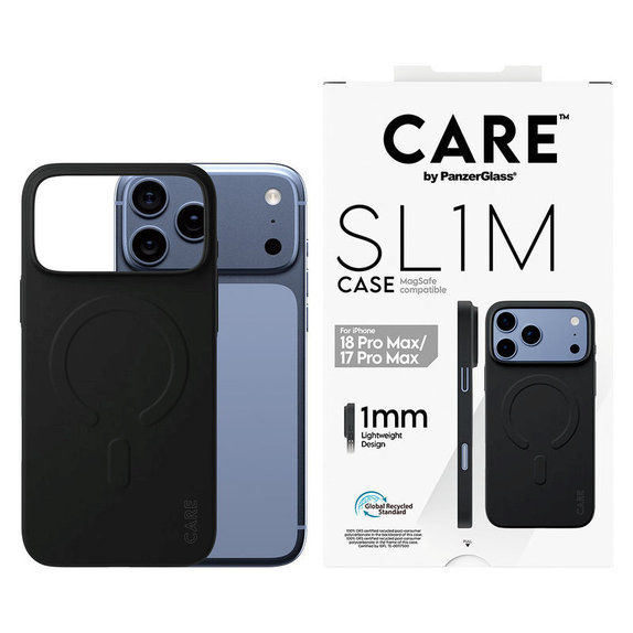 Maska SL1M s MagSAFE za iPhone 18 Pro Max/17 Pro Max/16e, Crna, PanzerGlass