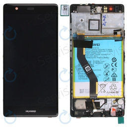 Huawei P9 Plus - LCD zaslon + zaslon osjetljiv na dodir + okvir + baterija (crna) - 02350SUS, 02350VXU Originalni servisni paket