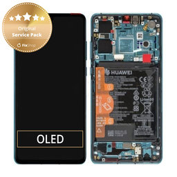 Huawei P30 - LCD zaslon + zaslon osjetljiv na dodir + okvir + baterija (Aurora Blue) - 02352NLN, 02354HRH, 02354KUB Genuine Service Pack