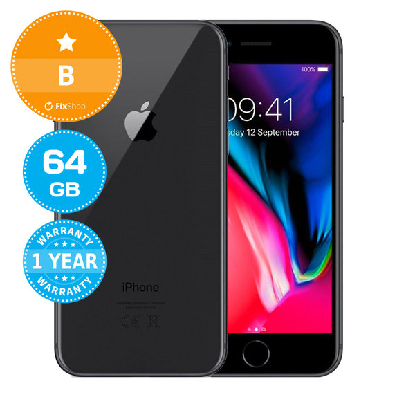 Apple iPhone 8 Space Gray 64GB B Obnovljeno