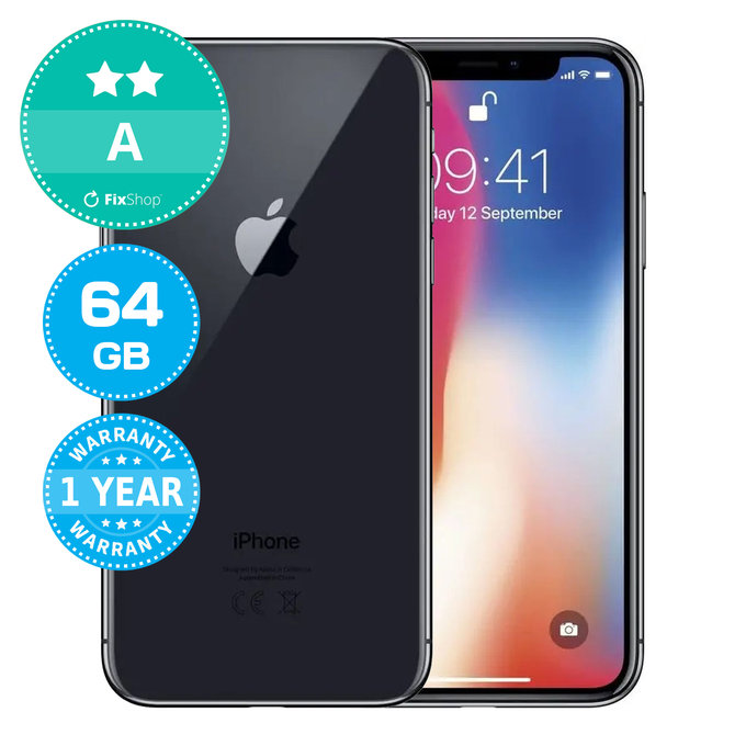 Apple iPhone X Space Gray 64GB A Obnovljeno