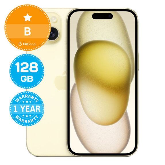 Apple iPhone 15 Yellow 128GB B Obnovljeno