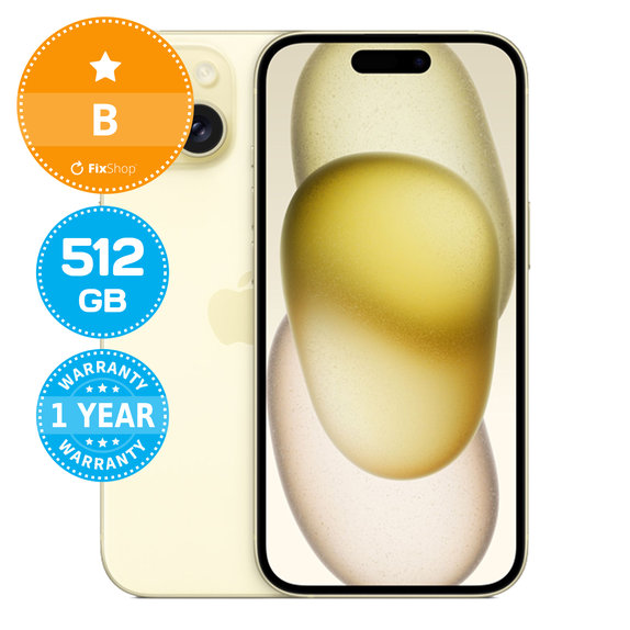 Apple iPhone 15 Yellow 512GB B Obnovljeno