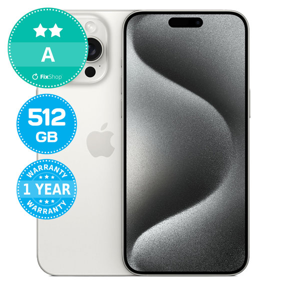 Apple iPhone 15 Pro Max White Titanium 512GB A Obnovljeno