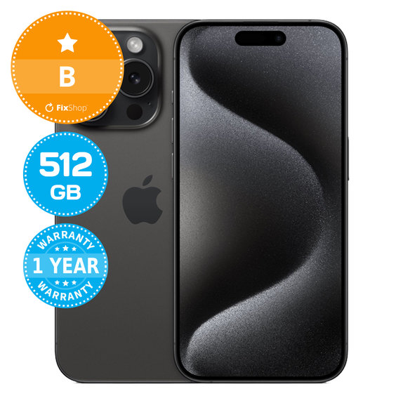 Apple iPhone 15 Pro Black Titanium 512GB B Obnovljeno