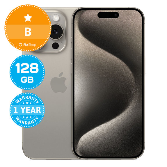 Apple iPhone 15 Pro Natural Titanium 128GB B Obnovljeno