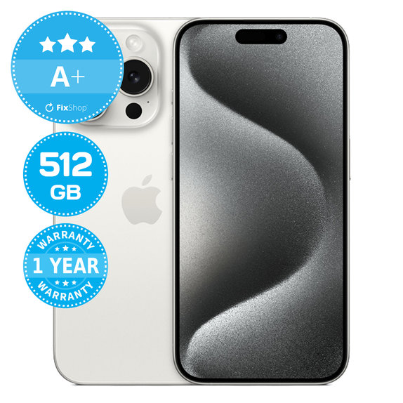 Apple iPhone 15 Pro White Titanium 512GB A+ Obnovljeno
