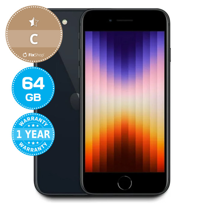 Apple iPhone SE (3rd Gen 2022) Midnight 64GB C Obnovljeno