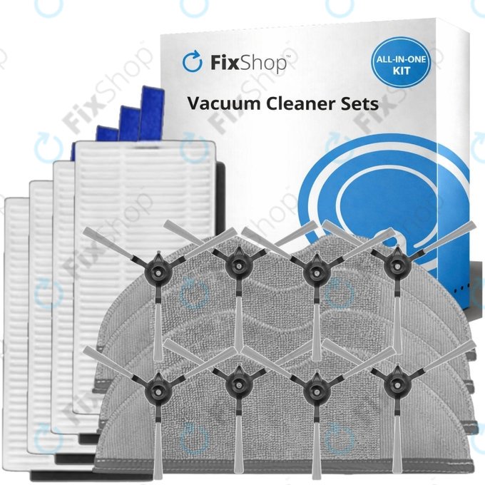 Set rezervnih dijelova za Xiaomi Robot Vacuum E5 (4x Filter, 8x Bočna četka, 4x Krpa za brisanje)