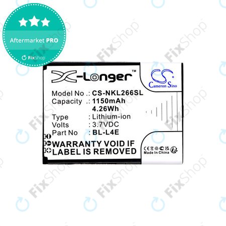 Baterija za Nokia 2660 Flip 4G, 1150mAh, Li-Ion, 3.7V, BL-L4E, HQ