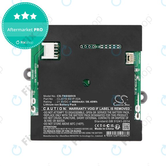 Baterija za Tineco iFloor S5, 4000mAh, Li-Ion, 21.6V, CL2019-6S1P-02A, HQ