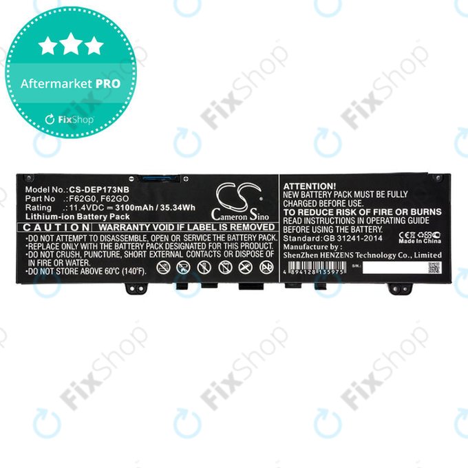 Baterija za Dell Inspiron 13, 7373, Vostro 13, 3100mAh, Li-Ion, 11.4V, F62G0, HQ