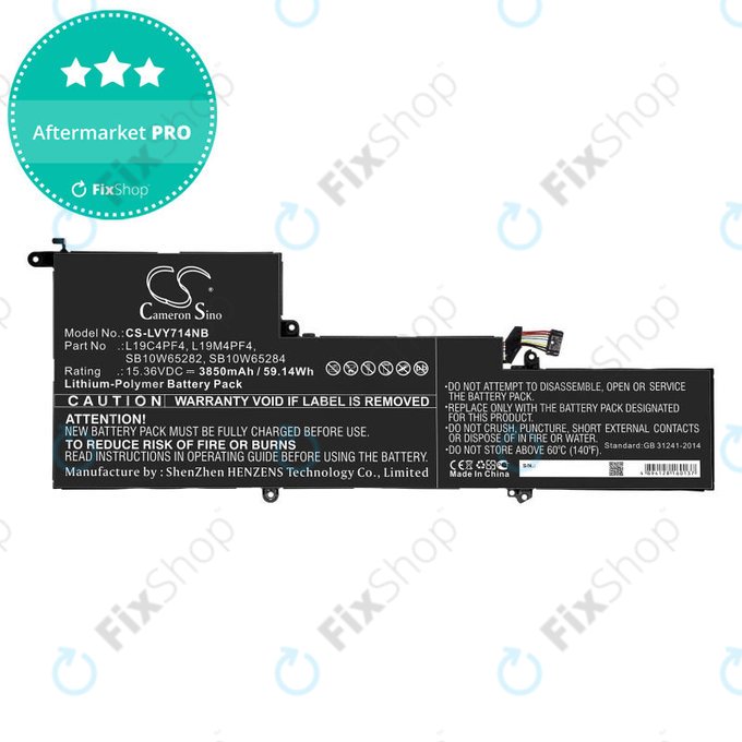 Baterija za Lenovo Yoga Slim 7, 14s, 3850mAh, Li-Pol, 15.36V, L19C4PF4, HQ