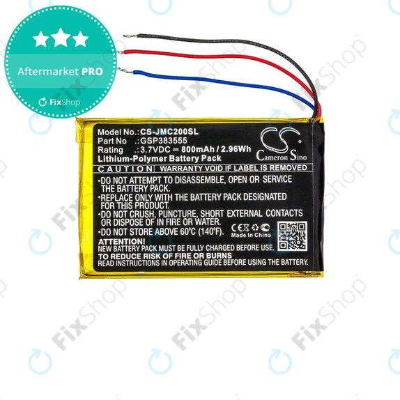 Baterija za JBL Clip 2, 800mAh, Li-Pol, 3.7V, GSP383555, HQ