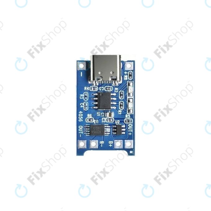 Modul za punjenje TP4056 za 18650 Li-ion bateriju, USB-C, 1 A