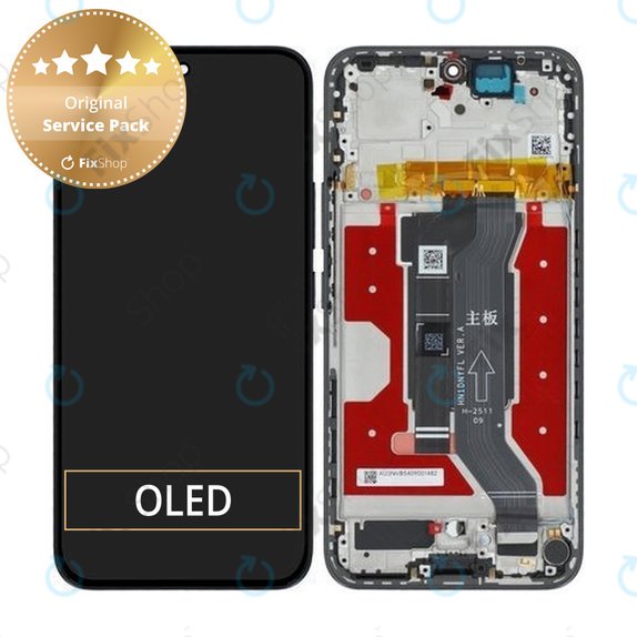 Honor 400 - LCD zaslon + zaslon osjetljiv na dodir + okvir (Midnight Black) - 0235APNR Genuine Service Pack