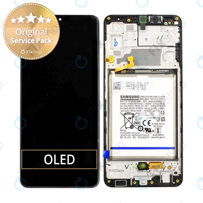 Samsung Galaxy A32 A325F - LCD zaslon + zaslon osjetljiv na dodir + okvir + baterija (Fantastična crna) - GH82-25611A, GH82-25612A Originalni servisni paket