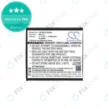 Baterija za MyPhone Funky, 1500mAh, Li-Ion, 3.7V, BM-03, HQ