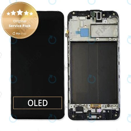 Samsung Galaxy M30 M305F - LCD zaslon + zaslon osjetljiv na dodir + okvir (crni) - GH82-19347A, GH82-20624A Originalni servisni paket