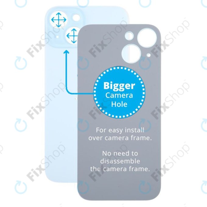 Apple iPhone 15 - Staklo stražnjeg kućišta s većom rupom za kameru (Blue)