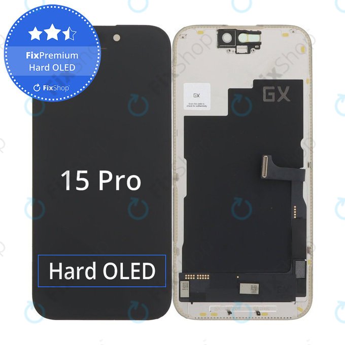 Apple iPhone 15 Pro - LCD zaslon + zaslon osjetljiv na dodir + okvir Hard OLED FixPremium