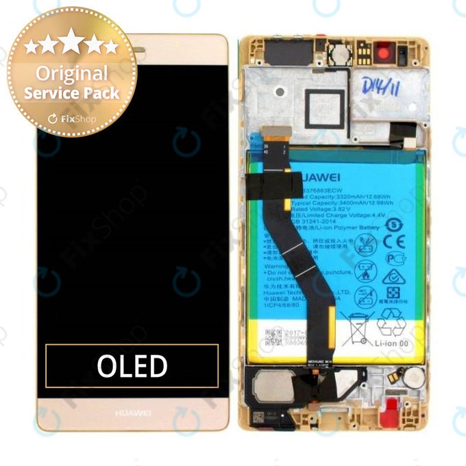 Huawei P9 Plus - LCD zaslon + zaslon osjetljiv na dodir + okvir + baterija (zlatna) - 02350SUQ, 02350SUW