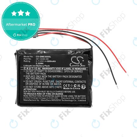 Baterija za Garmin Edge 500, 600mAh, Li-Ion, 3.7V, 361-0043-00, HQ