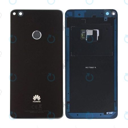 Huawei P9 Lite (2017), Honor 8 Lite - Pokrov baterije + senzor prstnih odtisov (Black) - 02351CTK, 02351FVQ Genuine Service Pack