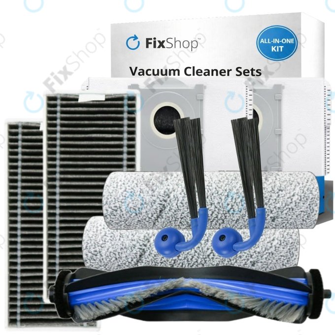 Set rezervnih dijelova za Ecovacs Deebot X9 Pro Omni (1x Glavna četka, 2x Filter, 2x Bočna četka, 2x Krpa za brisanje, 2x Vrećica za prašinu)