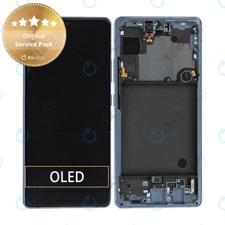 Samsung Galaxy A71 5G A716B - LCD zaslon + zaslon osjetljiv na dodir + okvir (Prism Cube Blue) - GH82-22804C Originalni servisni paket