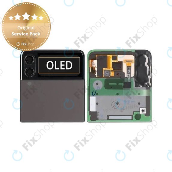 Samsung Galaxy Z Flip 3 F711B - LCD zaslon + zaslon osjetljiv na dodir + okvir (vanjski) (Phantom Black) - GH97-26773A Genuine Service Pack