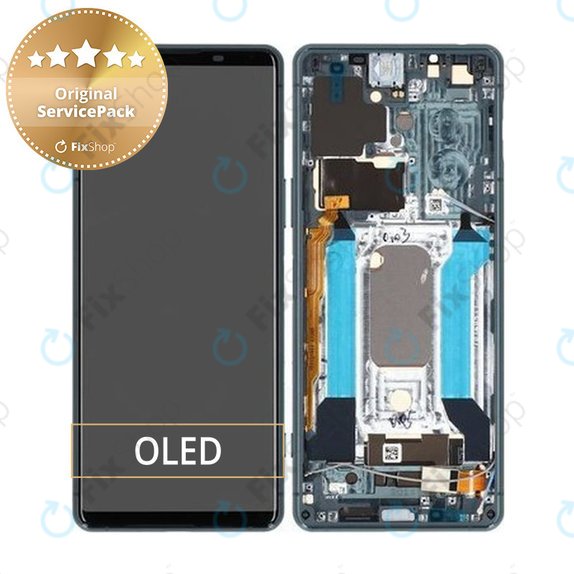 Sony Xperia 5 III - LCD zaslon + staklo osjetljivo na dodir + okvir (zeleno) - A5033716A Originalni servisni paket