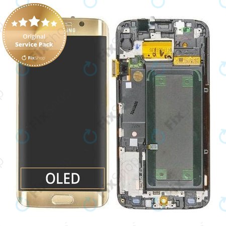 Samsung Galaxy S6 Edge G925F - LCD zaslon + zaslon osjetljiv na dodir + okvir (Gold Platinum) - GH97-17162C, GH97-17317C, GH97-17334C Originalni servisni paket