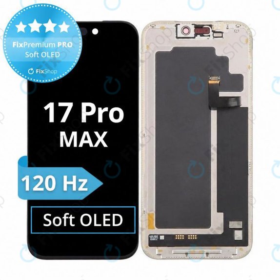 Zaslon Soft OLED 120Hz za iPhone 17 Pro Max, Dodirni ekran s okvirom, FixPremium PRO